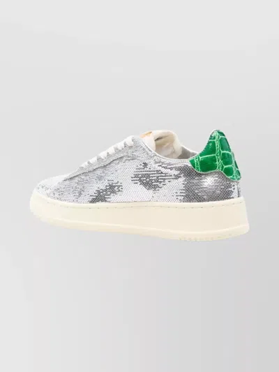 Autry Dallas Low Sneakers Featuring Crystals In Silver