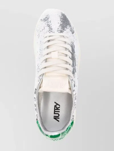 Autry Dallas Low Sneakers Featuring Crystals In Silver
