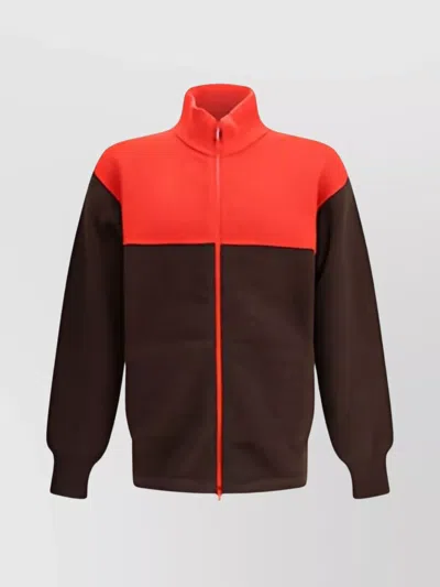 Gr10k Colourblock Zip-fastening Cardigan In Brown