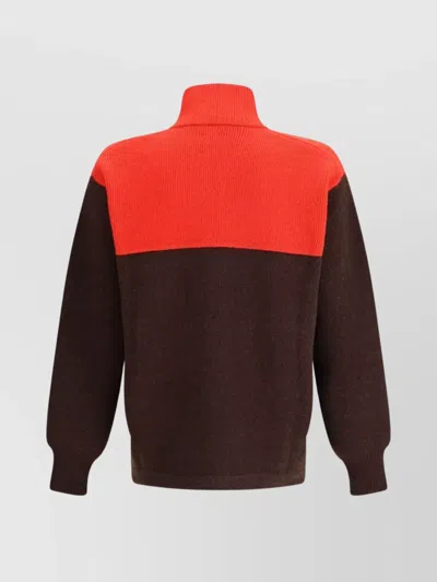 Gr10k Colourblock Zip-fastening Cardigan In Brown