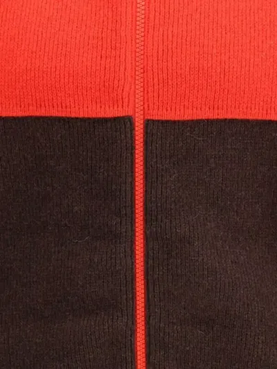 Gr10k Colourblock Zip-fastening Cardigan In Brown