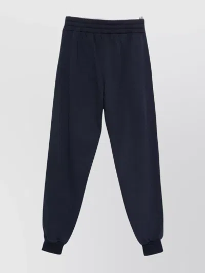 Emporio Armani Relaxed Trousers With Cuffed Hem And Pockets In Blue