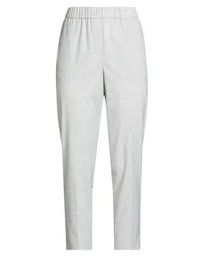 Peserico Woman Pants Light Grey Size 12 Polyester, Viscose, Elastane In Gray