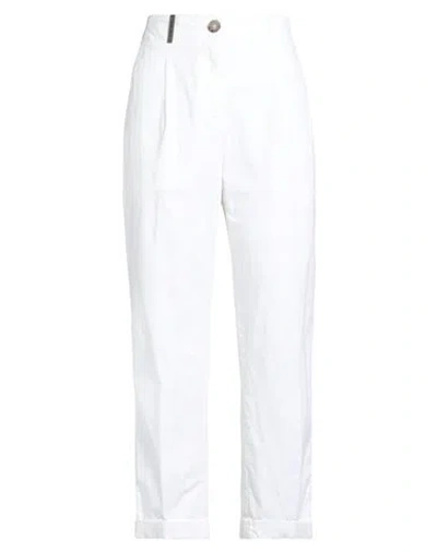Peserico Woman Pants Off White Size 10 Cotton, Elastane In White