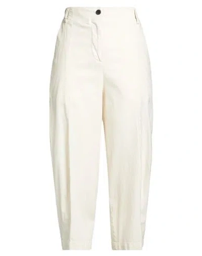 Alessia Santi Denim Woman Pants Ivory Size 6 Lyocell, Cotton, Elastane In White