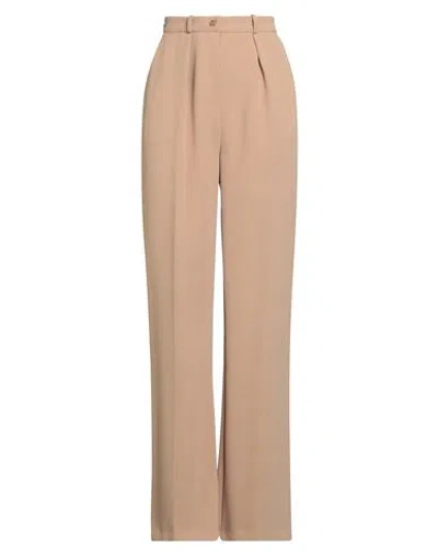 Elisabetta Franchi Essentials Woman Pants Camel Size 6 Polyester In Neutral