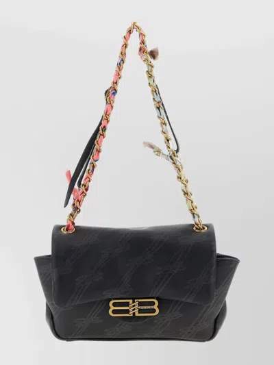 Balenciaga Printed Leather Mini Darling Shoulder Bag In Black