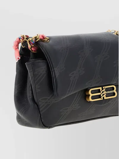 Balenciaga Printed Leather Mini Darling Shoulder Bag In Black