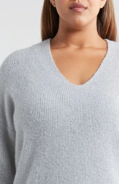 Nordstrom Sparkle V-neck Sweater In Gray
