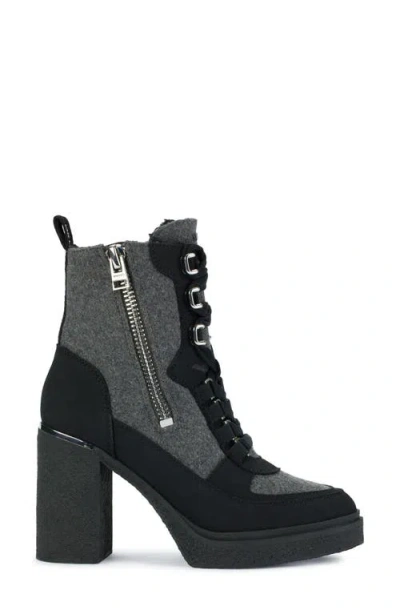 Dkny Women's Toia Lace-up Zip Block Heel Booties In Black