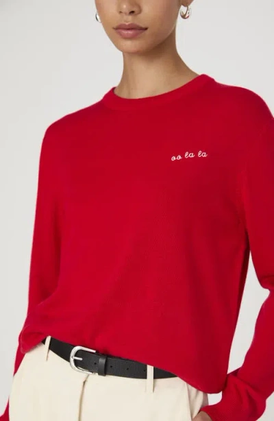 French Connection Logo Script Sweater In Red