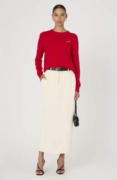 French Connection Logo Script Sweater In Red