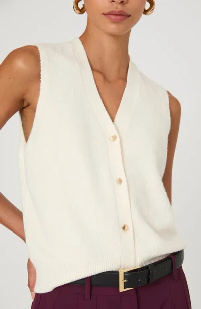 French Connection Vhari Button Down Sweater In White