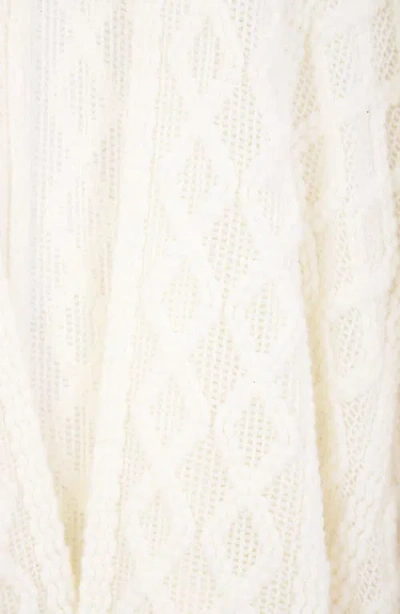 Saachi Cable Stitch Tassel Ruana In Neutral