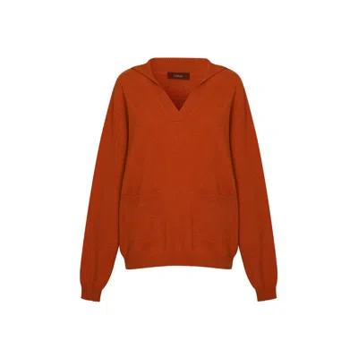 Callaite Women's Pure Cashmere Romana Sailor Pullover - Orange In Orange