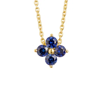 Juvetti Women's Gold / Blue Petale Gold Necklace Blue Sapphire In Blue