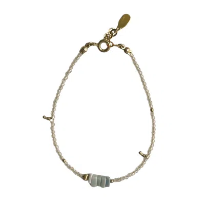 Inari Jewellery Women's Gold / Green / Blue Bayu Bracelet In Gold