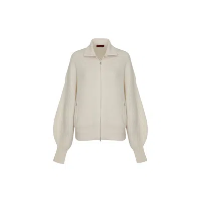 Callaite Women's White Pure Cashmere Angelina Jacket - Ivory In White
