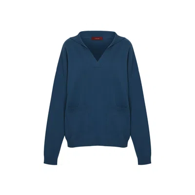 Callaite Women's Pure Cashmere Romana Sailor Pullover - Blue In Blue