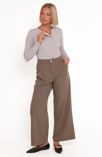Petal And Pup Petal & Pup Curtis Wide Leg Pants In Brown