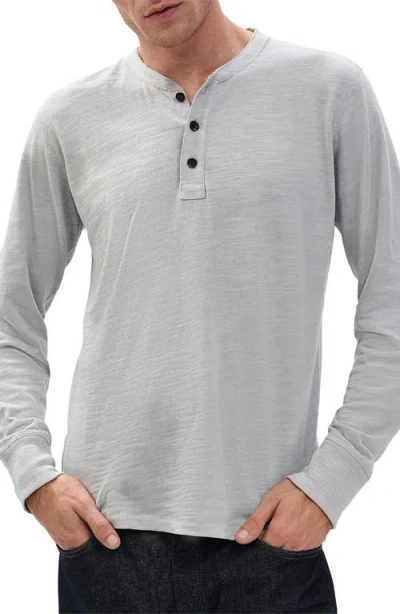 Rag & Bone Classic Flame Slub Cotton Henley In Gray
