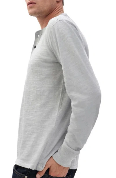 Rag & Bone Classic Flame Slub Cotton Henley In Gray