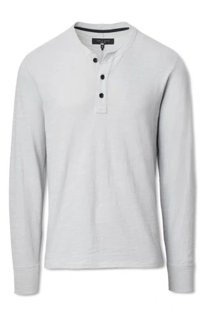 Rag & Bone Classic Flame Slub Cotton Henley In Gray