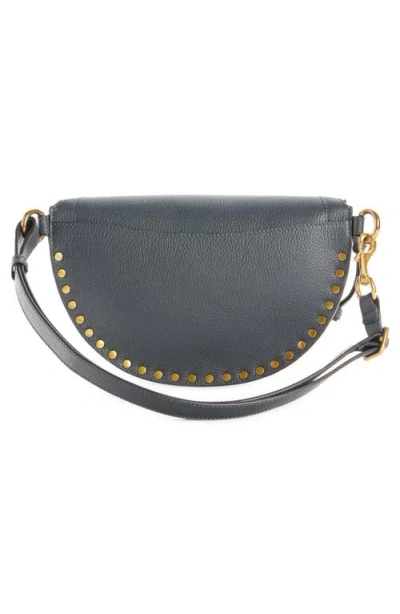 Isabel Marant Skano Stud Leather Convertible Belt Bag In Gray