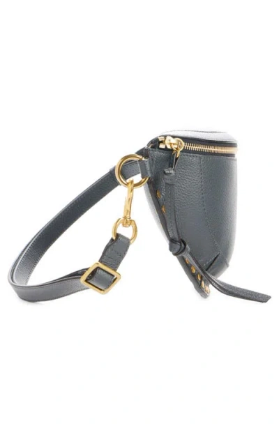 Isabel Marant Skano Stud Leather Convertible Belt Bag In Gray