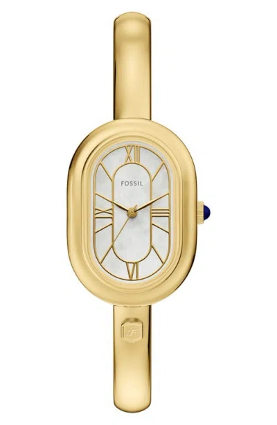 Fossil Sloan Three-hand Gold-tone Stainless Steel Bangle Watch, 25mm X 36mm In Gold