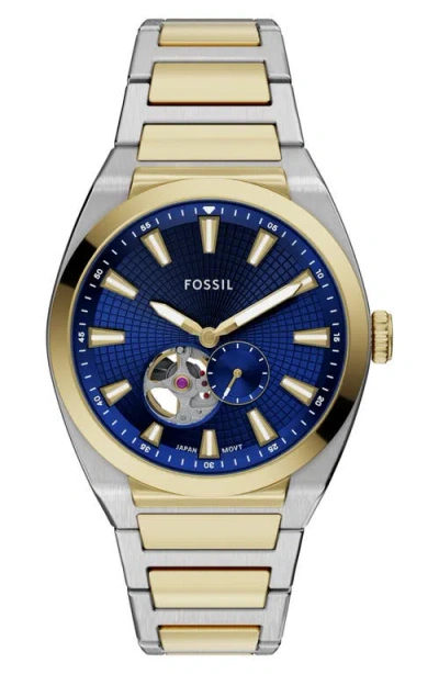 Fossil Everett Automatic Bracelet Watch, 42mm In Brown