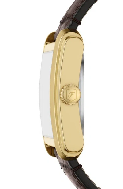 Fossil Carraway Open Heart Leather Strap Watch, 30mm X 42mm In Brown