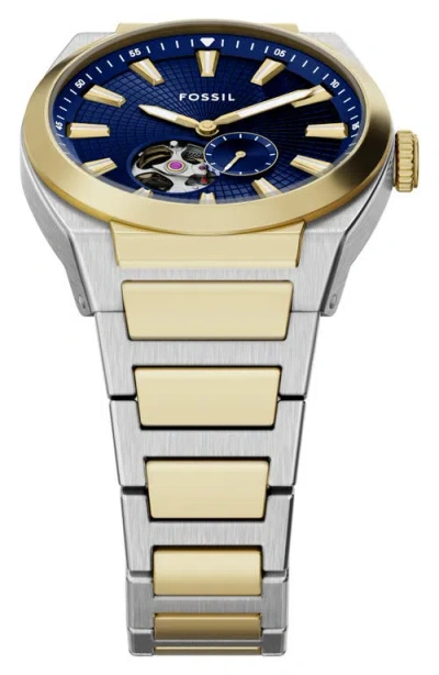 Fossil Everett Automatic Bracelet Watch, 42mm In Brown