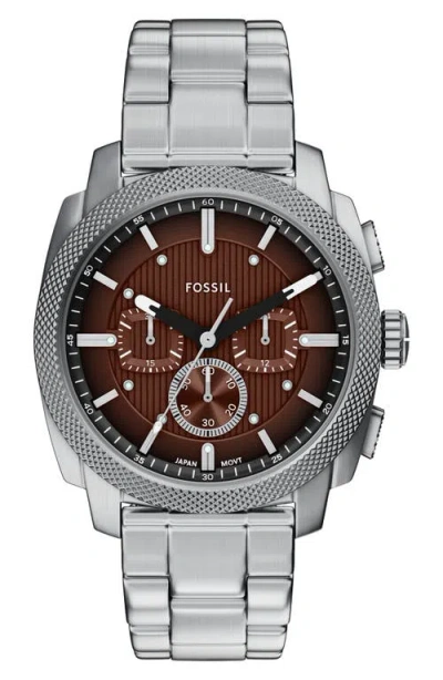 Fossil Machine Chronograph Stainless Steel Watch, 44mm In Brown