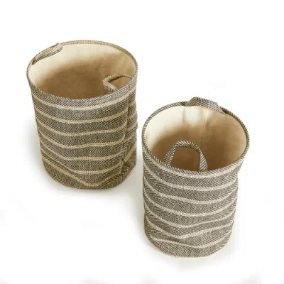 Napa Home & Garden Marleigh Round Baskets Set Of 2 In Gray
