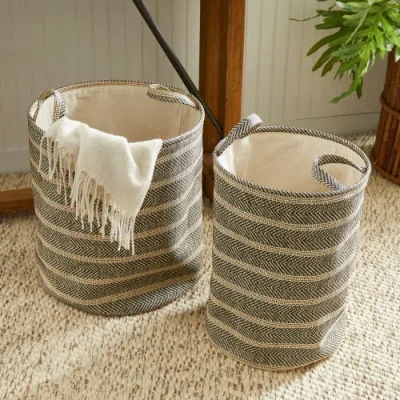 Napa Home & Garden Marleigh Round Baskets Set Of 2 In Gray
