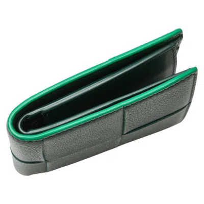 Pre-owned Bottega Veneta Emerald Green Leather Wallet (bi-fold) ()