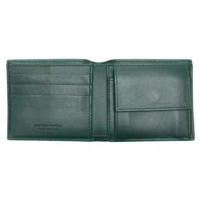 Pre-owned Bottega Veneta Emerald Green Leather Wallet (bi-fold) ()