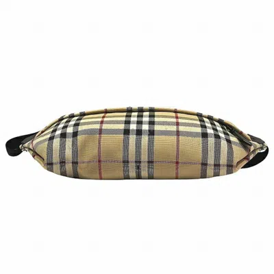 Pre-owned Burberry Beige Black Red Color Nylon Leather Fanny Pack Sling Bag ()
