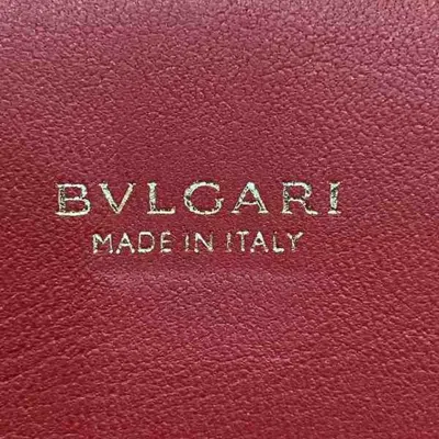Pre-owned Bvlgari Pink Red Color Leather Long Wallet (bi-fold) () In Multi