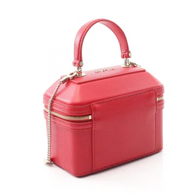 Pre-owned Bvlgari Red Color Leather Handbag Vanity Bag ()