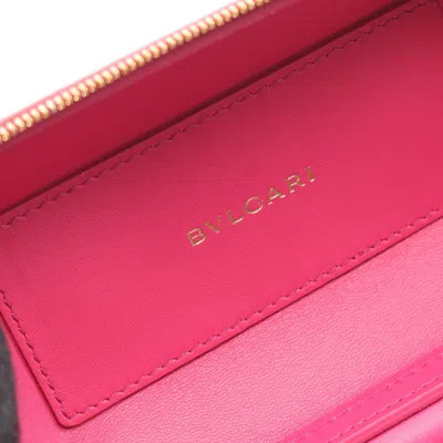 Pre-owned Bvlgari Red Color Leather Handbag Vanity Bag ()