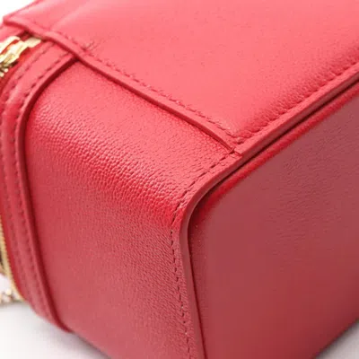 Pre-owned Bvlgari Red Color Leather Handbag Vanity Bag ()