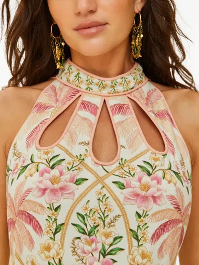 Farm Rio Cutout Floral-pattern Maxi Dress In Multi