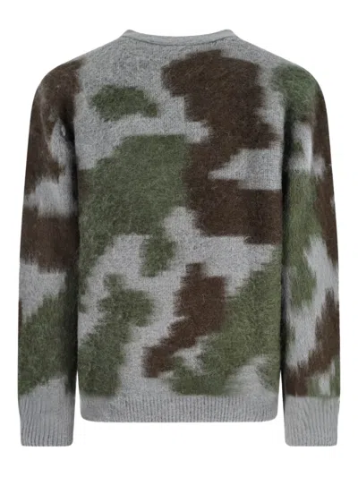 Gramicci Camouflage-pattern V-neck Cardigan In Gray