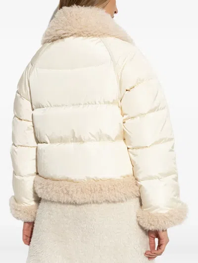 Moncler Rubrouk Faux-shearling Collar Jacket In Neutral