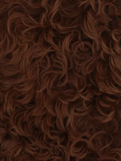 Plan C Shearling Scarf In Brown