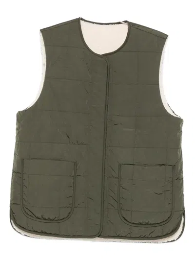 Varley Quilted Reversible Gilet In Green