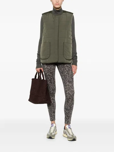 Varley Quilted Reversible Gilet In Green