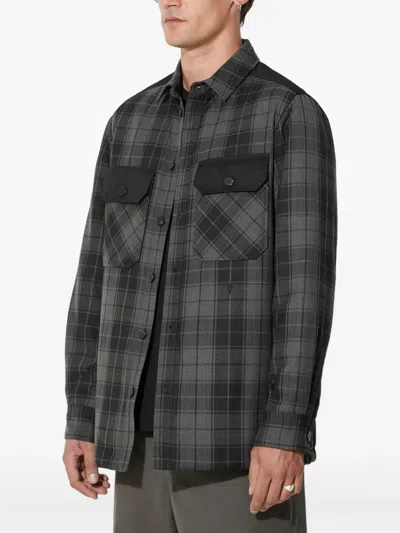 Neil Barrett Check-pattern Shirt Jacket In Gray